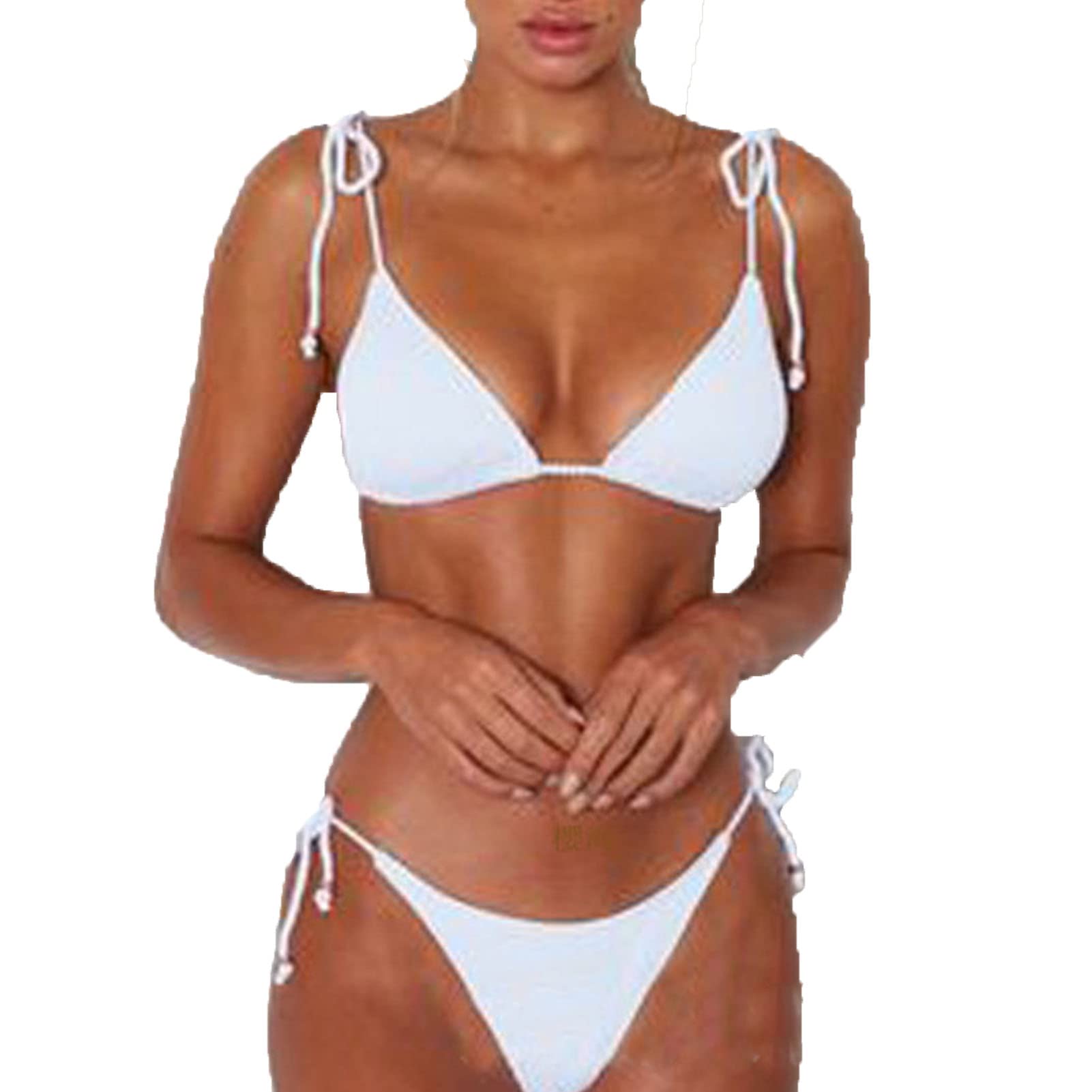 Women Halter String Triangle Bikini Sets Two Piece Swimsuit Sexy Swimwear Thong Swimsuit Tie Side Swimwear Bathing Suit