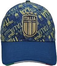 Blue Baseball Cap with Gold Print and Embroidered Logo Italy, Official FIGC Italian National Football Product, 253301 Italy