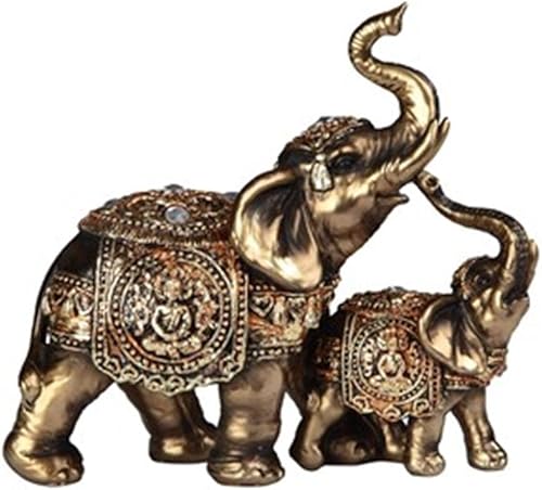 StealStreet SS-G-88187, elefante tailandés de color dorado de 6 pulgadas con estatua coleccionable de cachorro