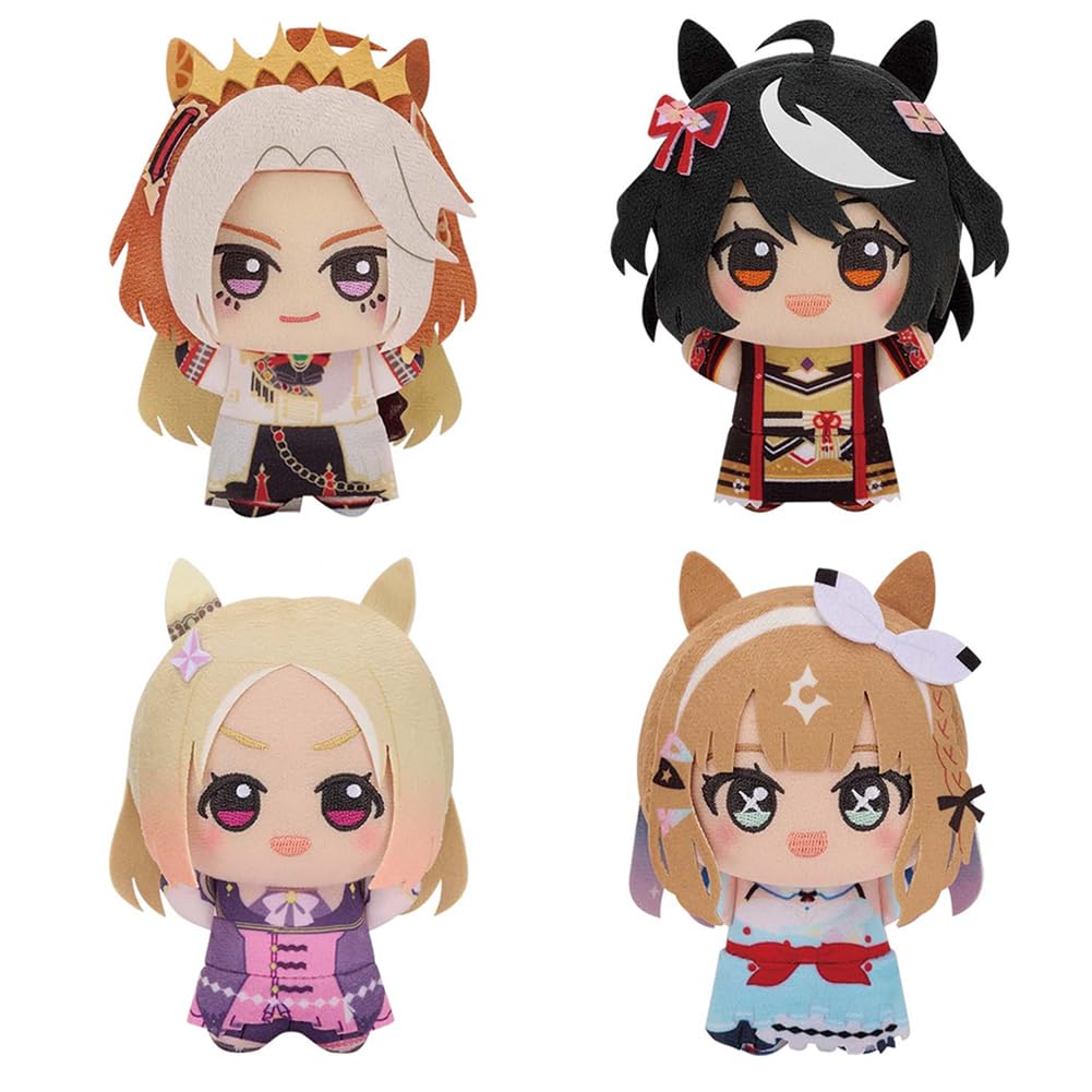 Kitasan Plüschfiguren, Anime, gefüllte Figuren, Kissen, 11 cm, 4 Stück | Narita Top Road/Orfevre/Mandelauge Plüsch Anhänger Niedlich Cartoon Schlüsselanhänger Rucksack Zubehör Dekoration Geschenke