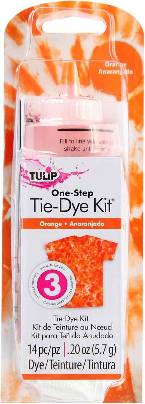 One-Step Tie-Dye Kit, Vibrant Colors for Fabric 4 fl oz, Orange