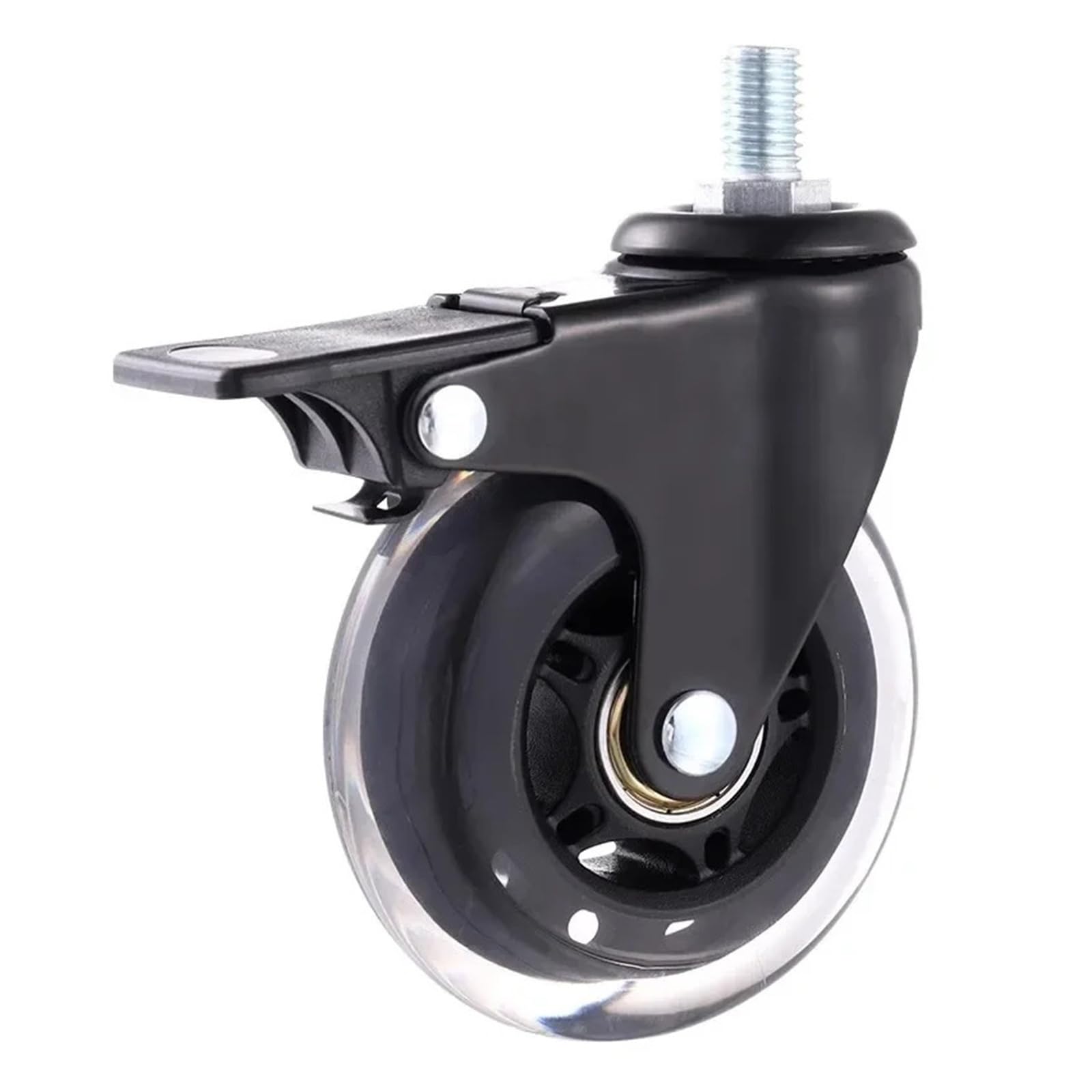 5 unids/lote electroforesis de rueda de hielo con rodillo de tornillo de 3 pulgadas | Entretenimiento M8/M10/M12 PU Equipo Scooter Universal/Brak Mute Caster(M8x15mm-Universal)