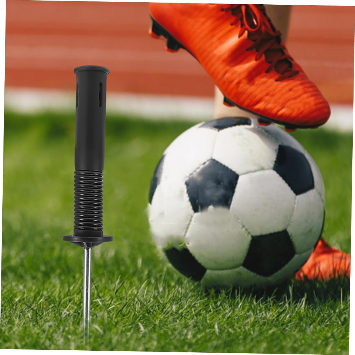 Mikinona 4Pcs Football Flagpole Mounts with Spring Ground Stakes Portable Soccer Corner Flag Holders for Training Metal Bases for Secure Field Setup