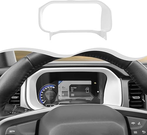 Vista 8 de Compatible con Ford Bronco - Cubierta de anillo para tablero de consola central compatible con Ford Bronco 2021 2022 2023+ 2/4 puertas (ABS, rojo)