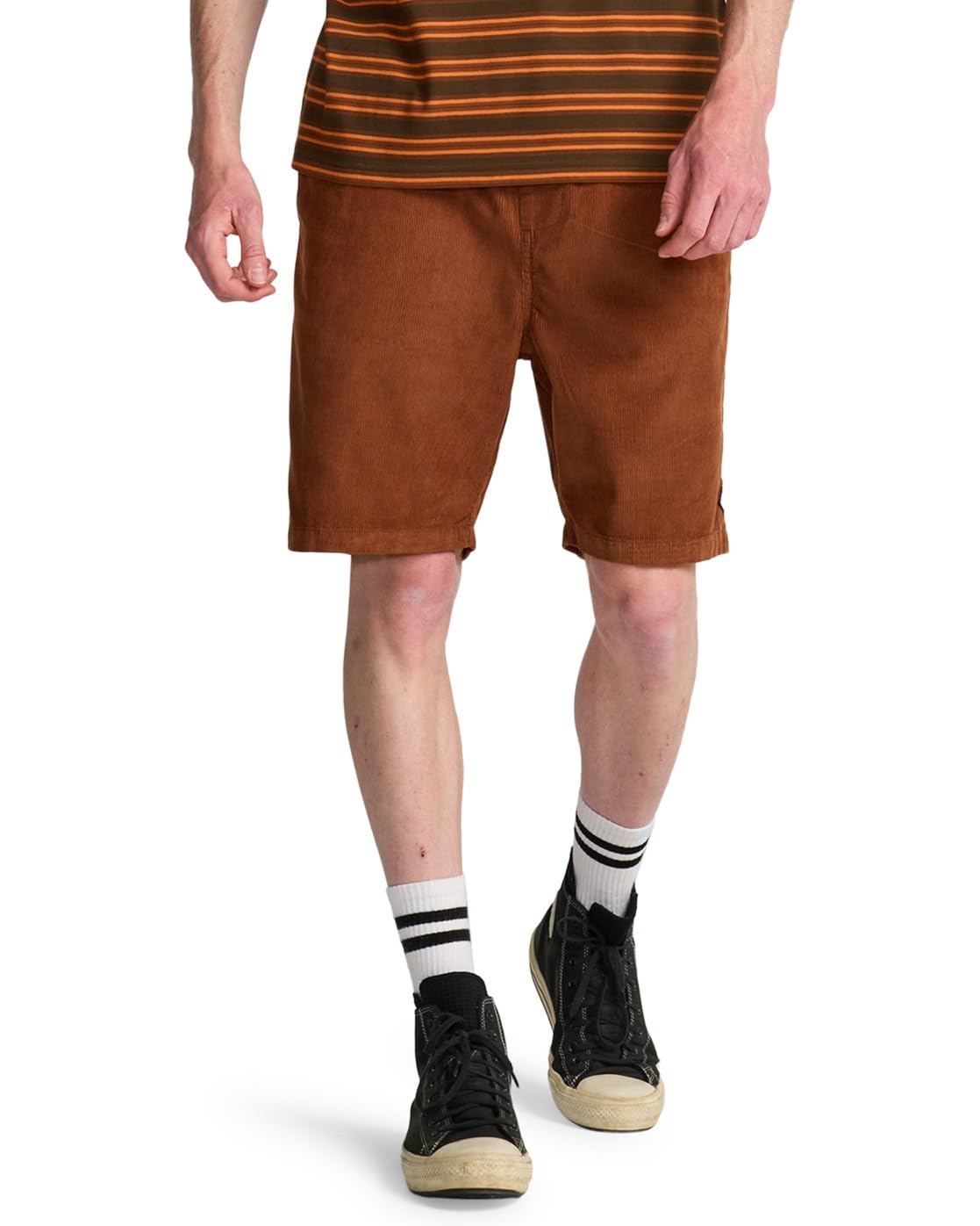 BILLABONG Elastic Waist Walkshorts Larry Cord Mens Brown