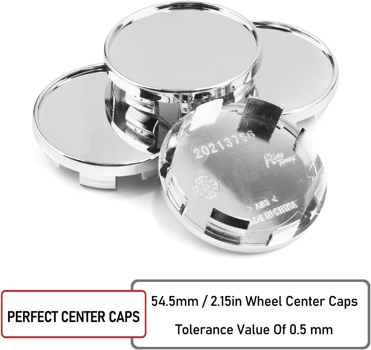 RTrhinoTuning 4pcs 54mm(2.13in)/50mm(2in) Wheel Center Caps for Ibiza 2006-2015 Exeo 2008-2013 Toledo 2012-2015 Rim #6LL601171 Chrome Hub Caps