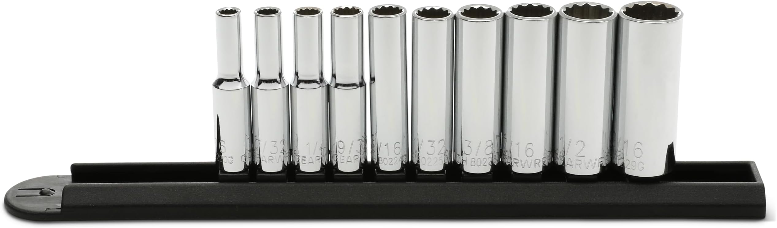 GEARWRENCH 10 Pc. 1/4" Drive 12 Pt. Deep Socket Set, SAE - 80309D