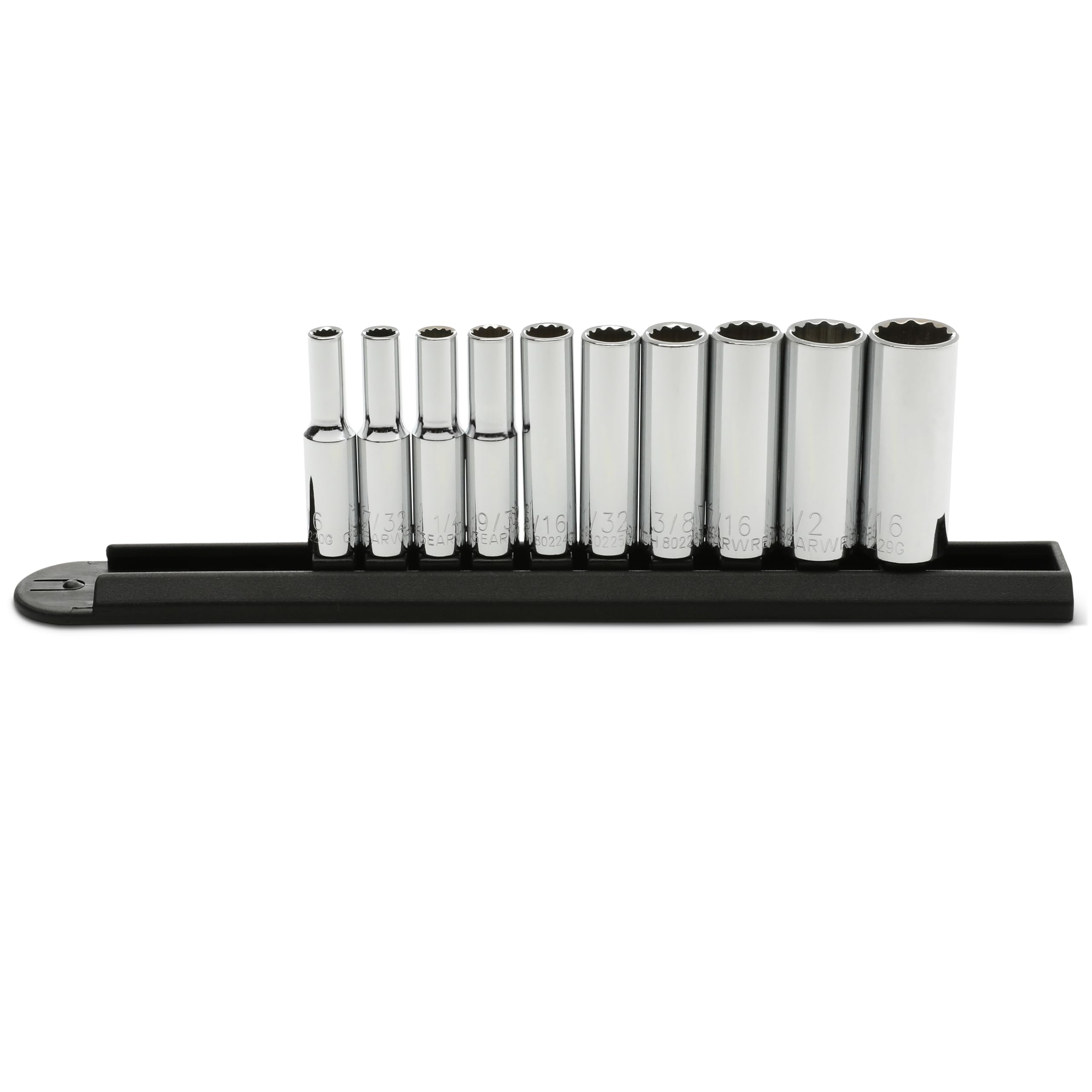 GEARWRENCH 10 Pc. 1/4" Drive 12 Pt. Deep Socket Set, SAE - 80309D