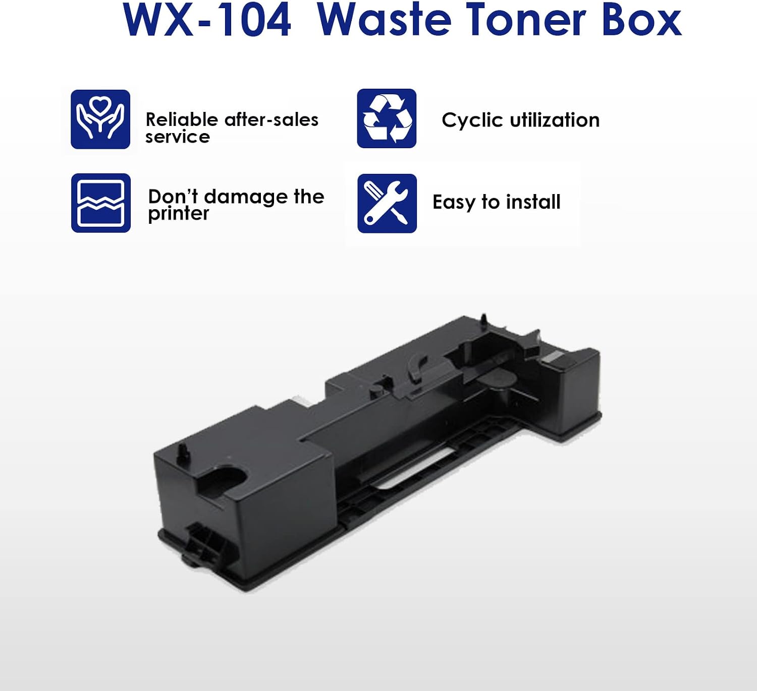 CULater WX-104 Compatible Waste Toner Box Replacement for WX104 A7XWWY2 Waste Toner Container for Konica Minolta bizhub 227 287 Printers (1 Pack)