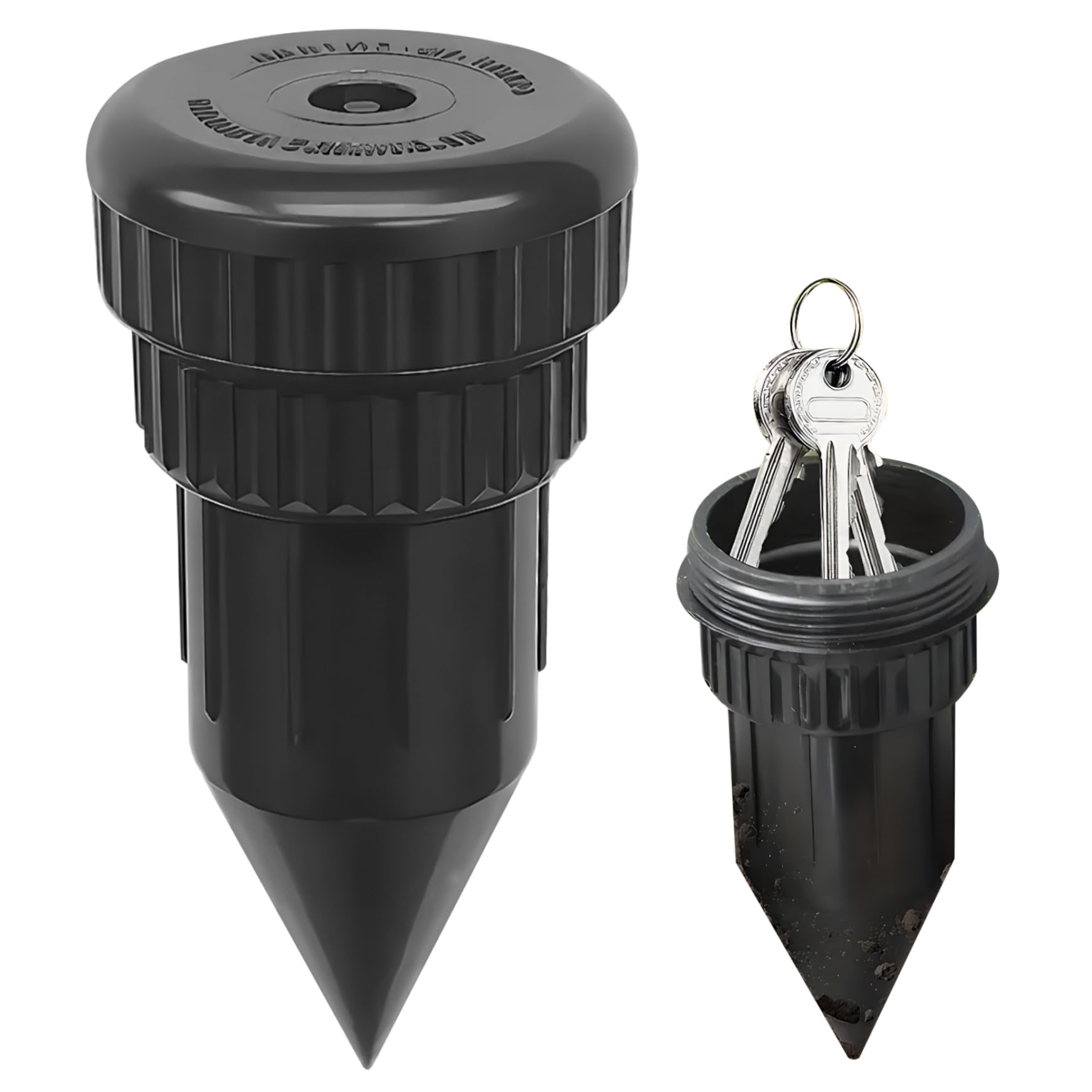 Stazamor Black Hidden Key Holder For Outside Sprinkler Head Style Waterproof Outdoor Key Hider Discreet Spare Storage For Garden Yard