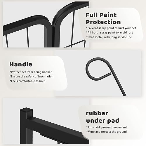 Miniatura 3 de OFIKA Corralito de Metal Resistente para Perros para Animales MedianosPequeños, 16 Paneles 24" de Altura x 27" de Ancho, Cerca para Perros Corral de