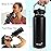 Water Bottle Insulated 32oz 40oz 64oz 128oz Straw Lid Spout Lid & 3 Lids, Leak Proof, Vacuum Insulated,Stainless Steel Water Bottle Wide Mouth for Sports, Gym or Office (Magic Black, 40 oz)
