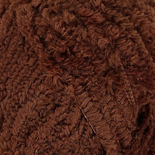 2 Skein Loren Mery, Faux Fur Yarn For Knitting And Crocheting Shawls, Cardigans, Home Accessories, Teddy Bears, Toys, Amigurumi, 100% Polyester, 100 Gr (3.5 Oz) / 75 M (82 Yards), Brown - M414 #TOP1