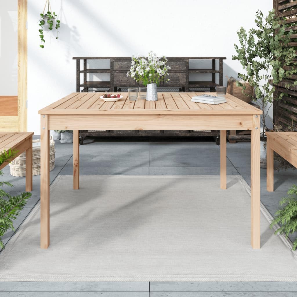 Stół ogrodowy 121 x 82,5 x 76 cm lite drewno sosnowe | Wytrzymały blat stołu, stabilna rama drewniana, na taras, balkon, podwórko, z instrukcją montażu