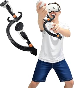 VR 2 Handed Sword for Meta Quest 3/Quest 2/Quest 3S Immersive Accessories for Blade & Sorcery VR Sword Fighting Games (Black)