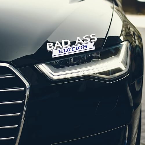 Miniatura 3 de Emblema de edición Bad Ass para automóvil, 2 calcomanías de letras cromadas 3D para guardabarros de automóvil, calcomanía con adhesivo fuerte 3M,
