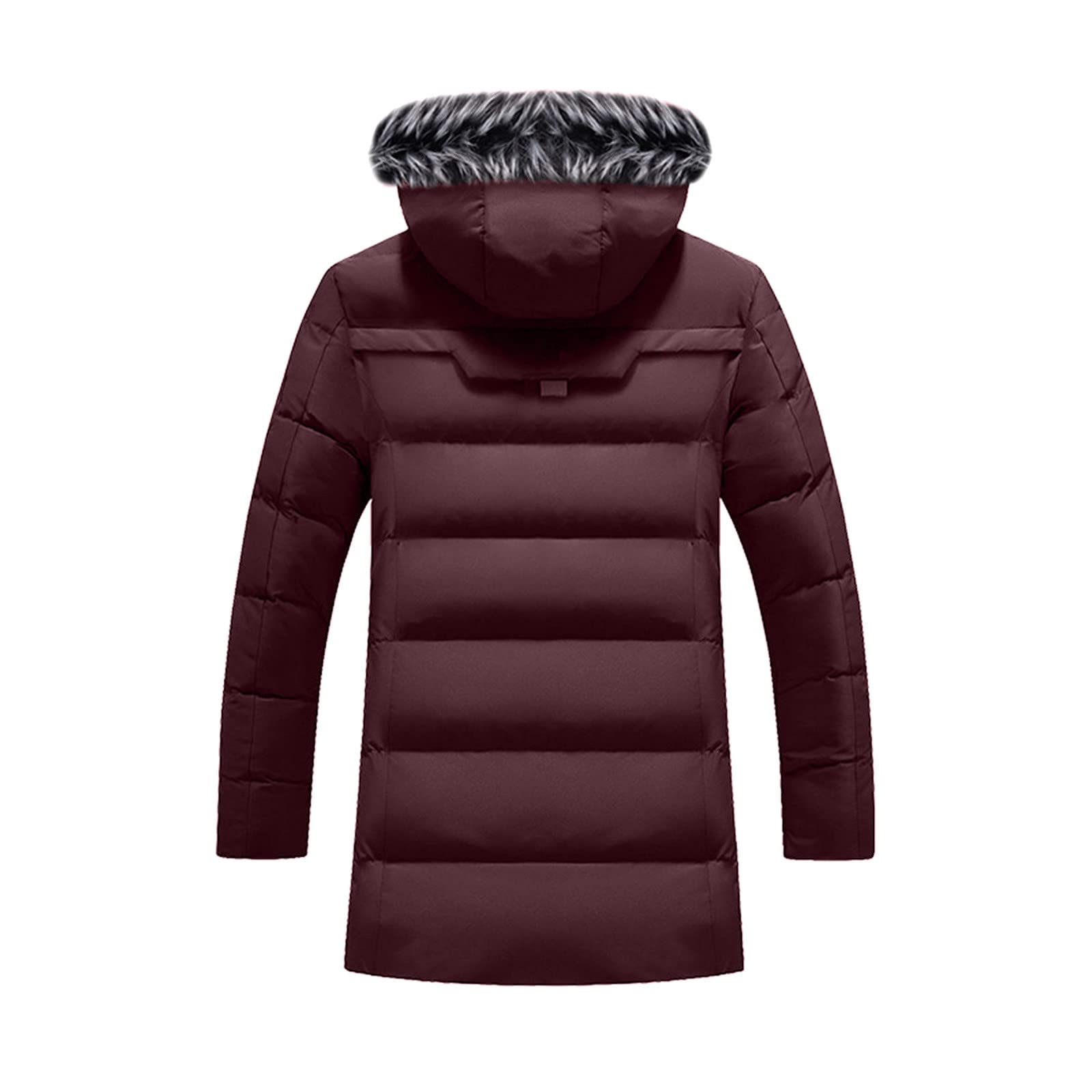 Abrigos de invierno para hombre, forro polar grueso, chaqueta cálida con capucha, chaqueta de plumón impermeable de manga larga para hombre, abrigo largo acolchado con capucha, suave y cómodo,
