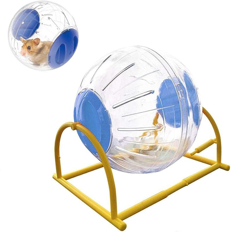 Bola de Exercício Transparente para Hamster com Suporte CHUQIANTONG Azul 15,24 cm