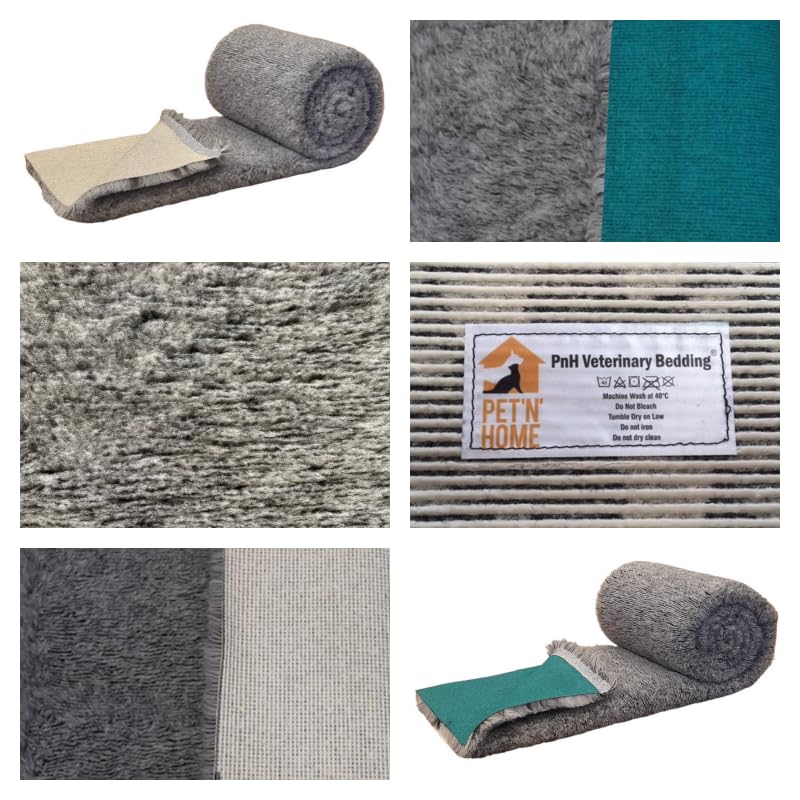 STATIC/MOTTLED GREY Vet Bedding. NON SLIP or GREEN BACKED Whelping Fleece - Puppy/Dog/Pet Bed (Non Slip Static Grey, 75cm x 50cm)