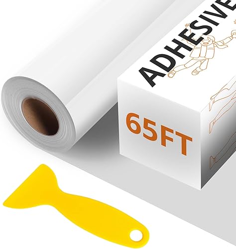 Miniatura 23 de HTVRONT Negro + Blanco 12 Pulgadas x 4.27 Metros Rollo de Vinilo Permanente Mate con Cinta de Transferencia, 2 Rollos, Patrón de Burbujas