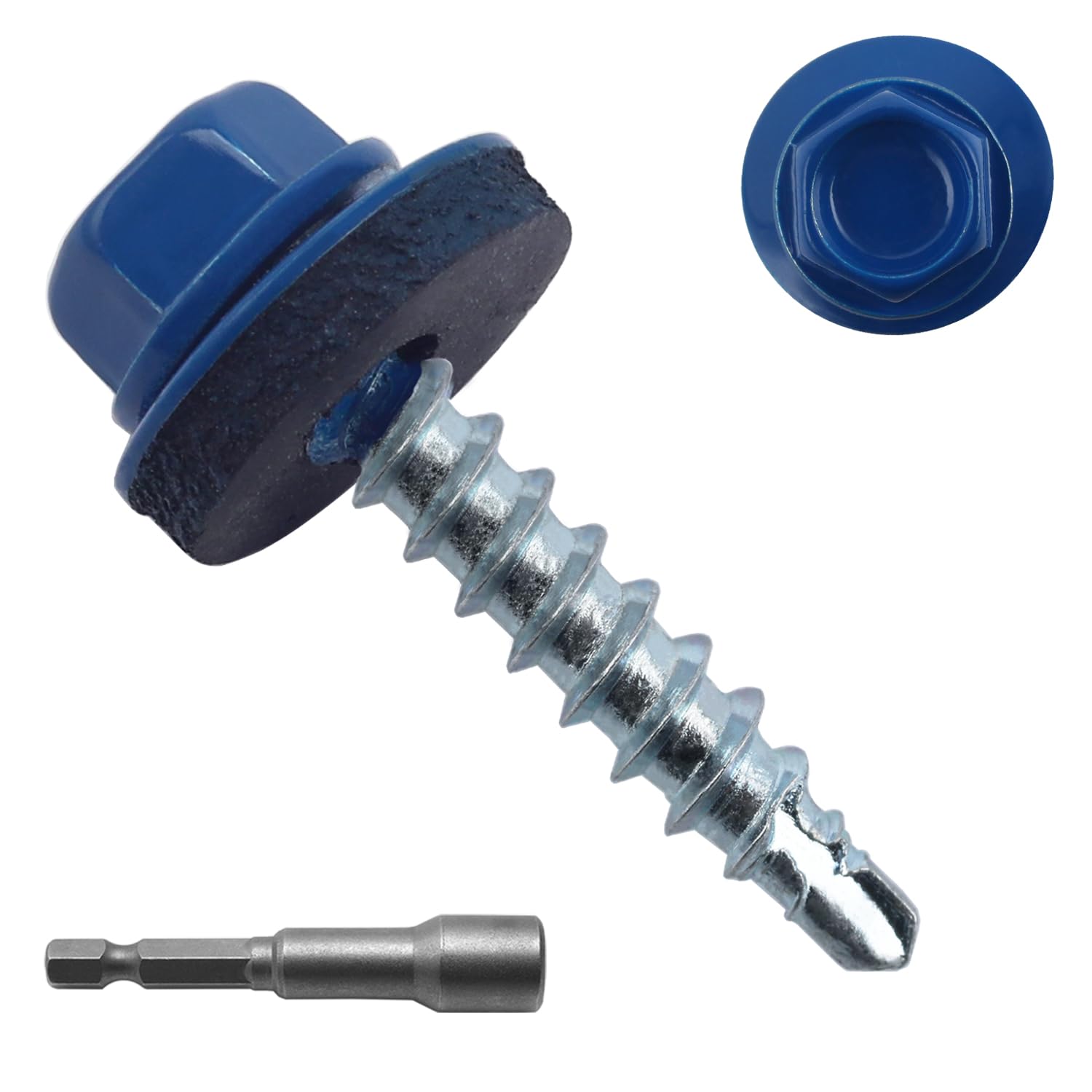Black Hex Roofing Screws - Self-Drilling Metal Fasteners -24