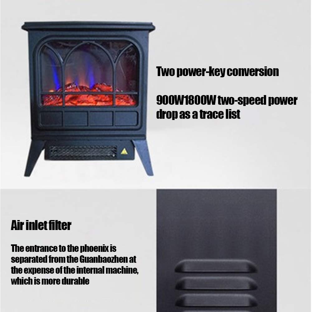 Electric Fireplace Stove Heater 2000W with Fire Flame Effect, Arch