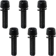 Heyous 6PCS M5x18mm Bicycle Handle Part Bicycle Lever Bolt Black Tapered Head Bolt with Washer Suitable for Bicycle Handlebars Front Pull Rear Rests