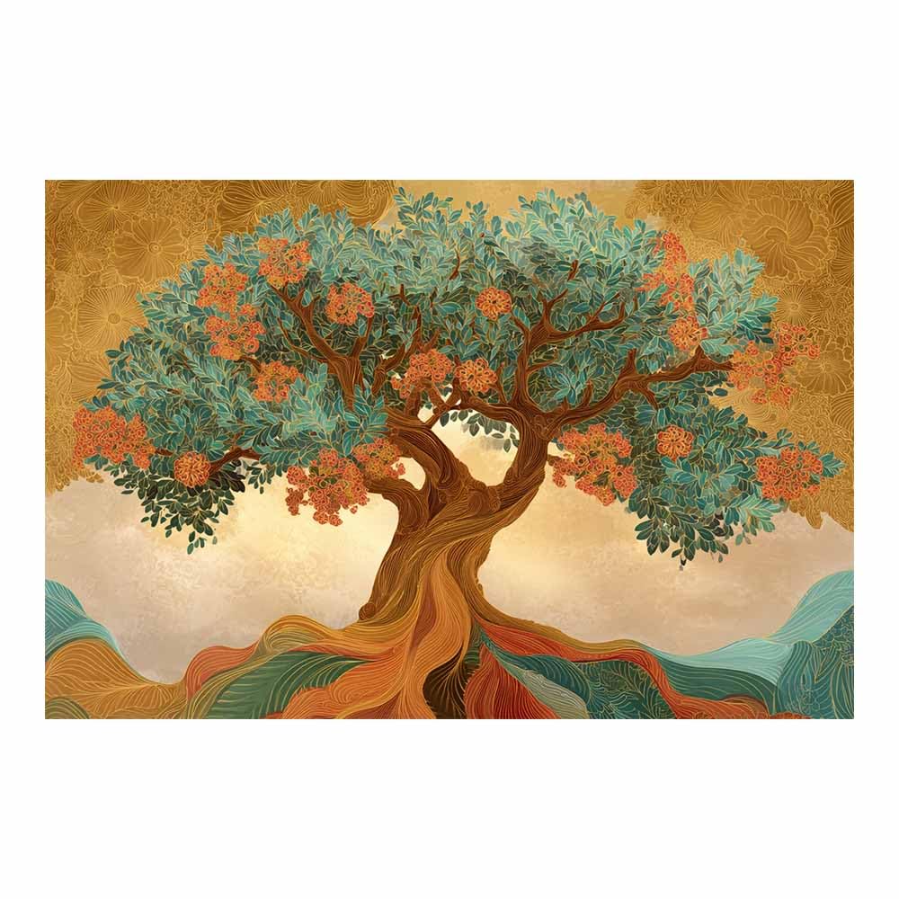 HOQIU Wall Pictures Glowing Crystal Tree tree poster, landscape wall art, for Living Room Bedroom Bathroom.(Multicolor)-70x100cm Unframed