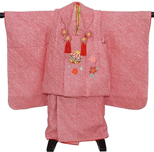 人気の鹿の子柄♡七五三　7歳　女の子　セット　一式　赤系　絞り風 人気の鹿の子柄♡七五三 7歳 女の子 セット 一式 赤系 かわいい赤系
