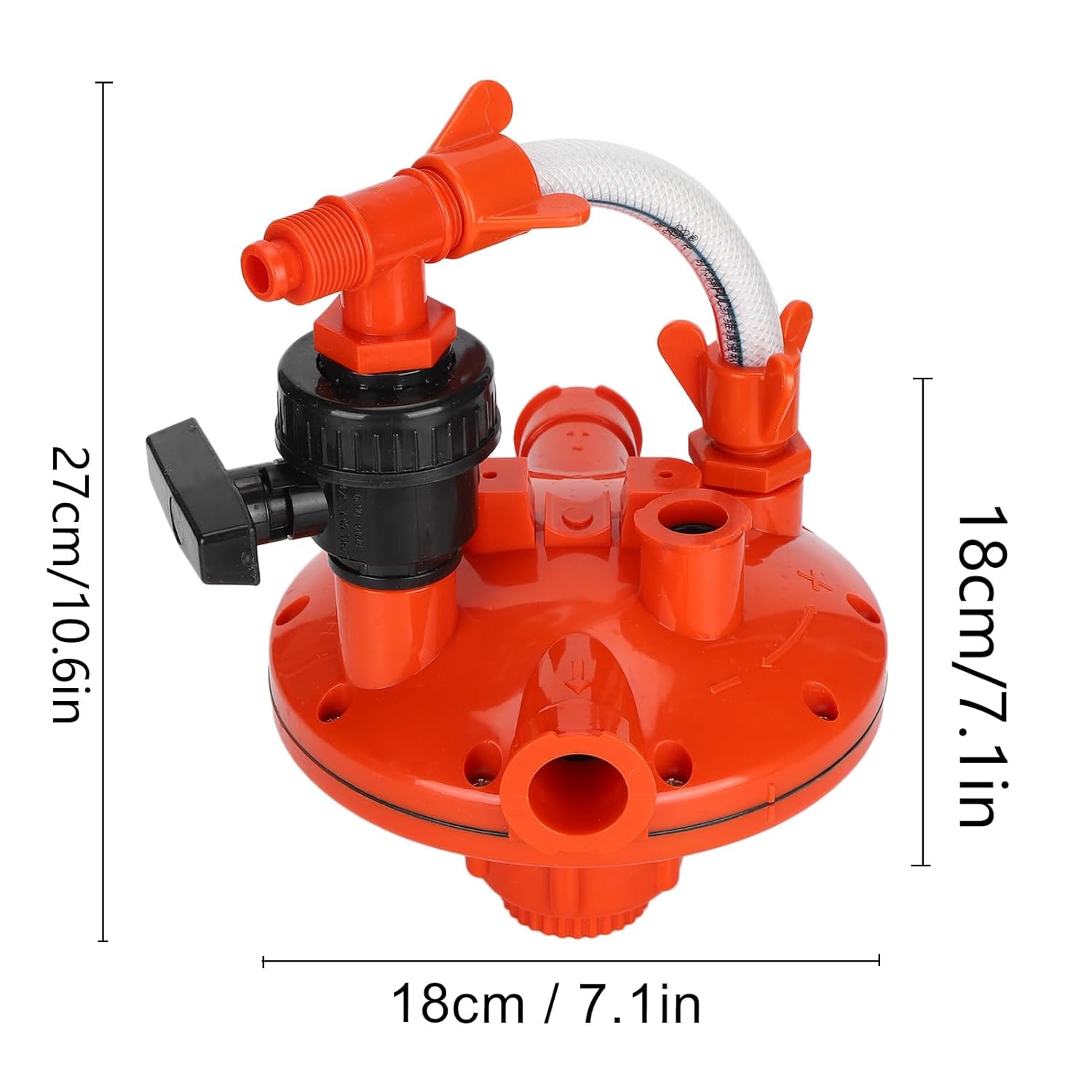 Chicken Water Dispenser Pressure Regulator, 2 Way Recoil Pressure Regulator Increasing Reducing Valve for Poultry Chicken Drinking Farm Equipment(Red)