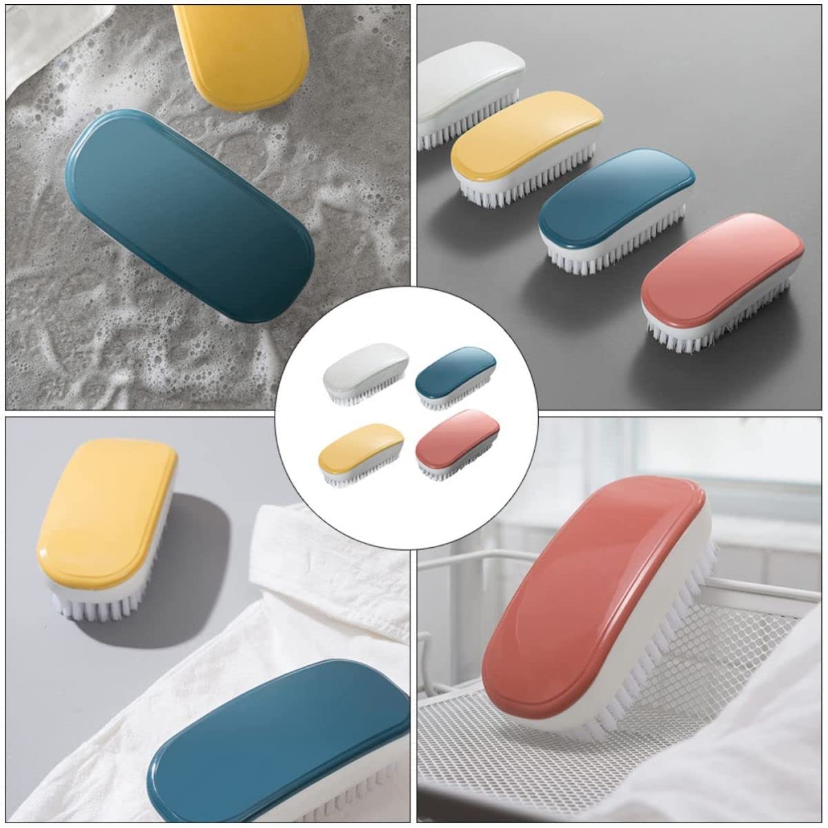 Cepillos para Fregar la Ropa, Cepillo para Ropa, Zapatos, cepillos de Limpieza para el hogar, Cepillo para Limpiar el baño, Cepillo de Mano de Limpieza económico de Fibra de Nailon, Azul