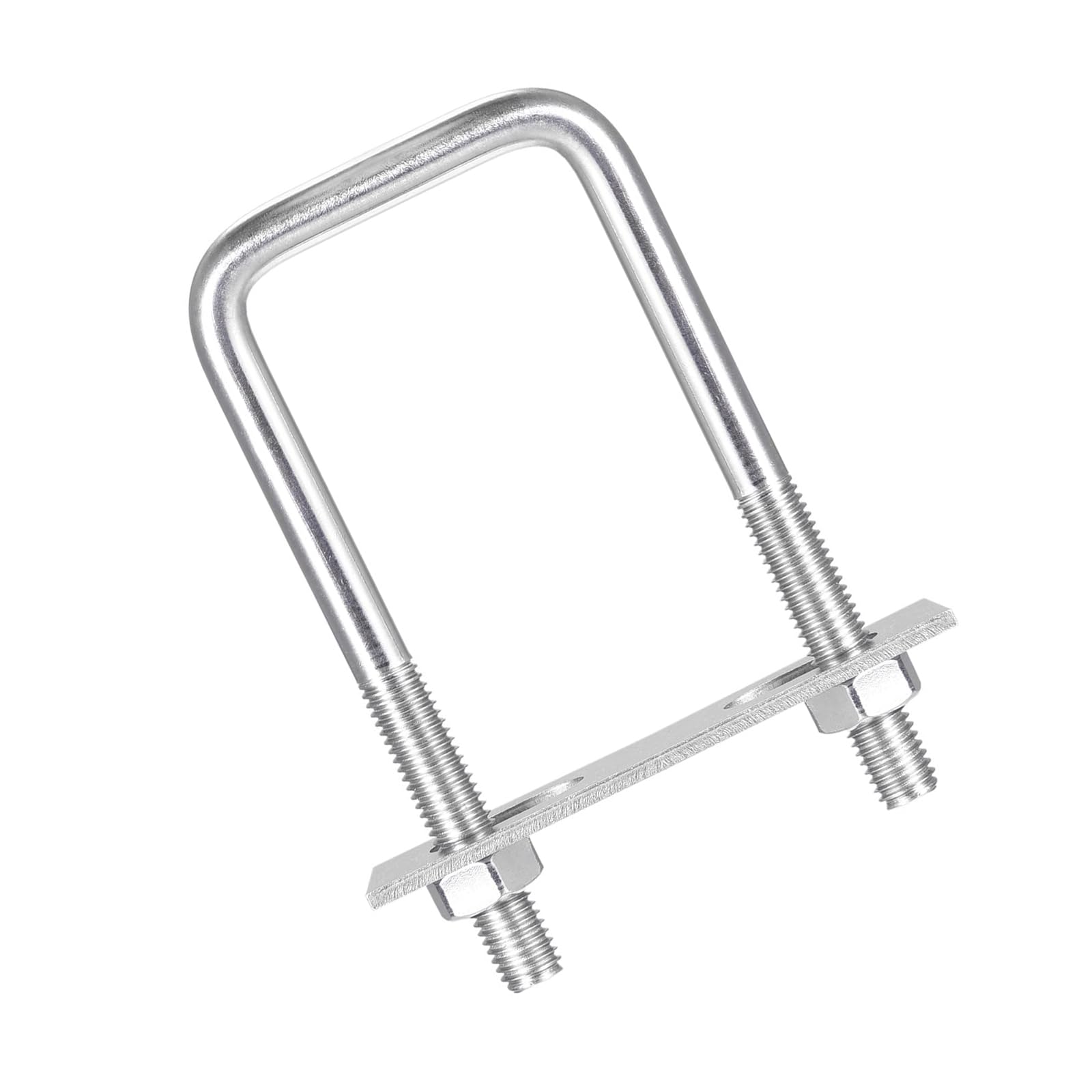MACHSWON Square U-Bolt,3 Set 304 Stainless Steel M10 U Bolts 50mm(2.05") Inner Width 120mm Length with Nuts and Frame Plate for Automobiles Boat Trailer