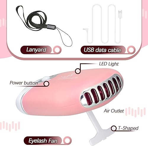 Miniatura 2 de 3 unidades, Nano Mister para extensiones de pestañas, mini ventilador USB para extensiones de pestañas, espejo de pestañas de mano, vaporizador