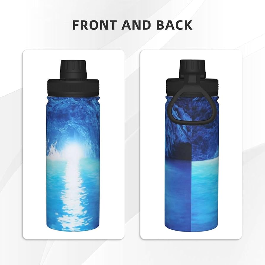 Amazon | 世界の絶景 青の洞窟-イタリア 水筒 軽量 ステンレスボトル