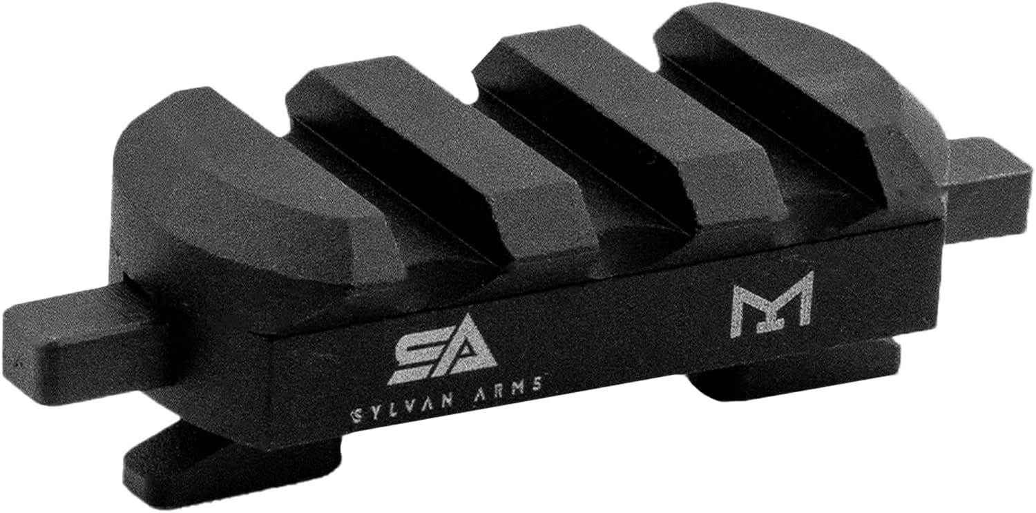 3-Slot Quick-Detach Picatinny Rail Accessory, Lightweight Aluminum, Black Anodized Finish