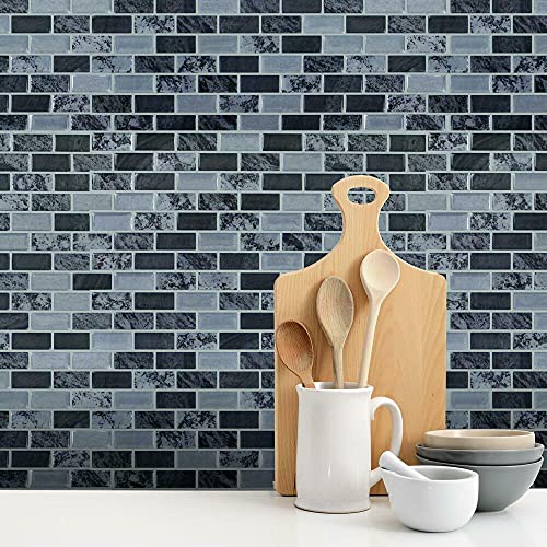 Roommates Til4129Flt Sticktiles Blue Traditional Marble Peel And Stick Tile Backsplash , Gray #TOP6