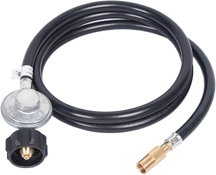 GasSaf 6 FT Propane Regulator Hose, Propane Adapter Hose with Regulator for Blackstone Griddle, Black-Stone Replacement Parts Suitable for 17& 22 Tabletop Griddles