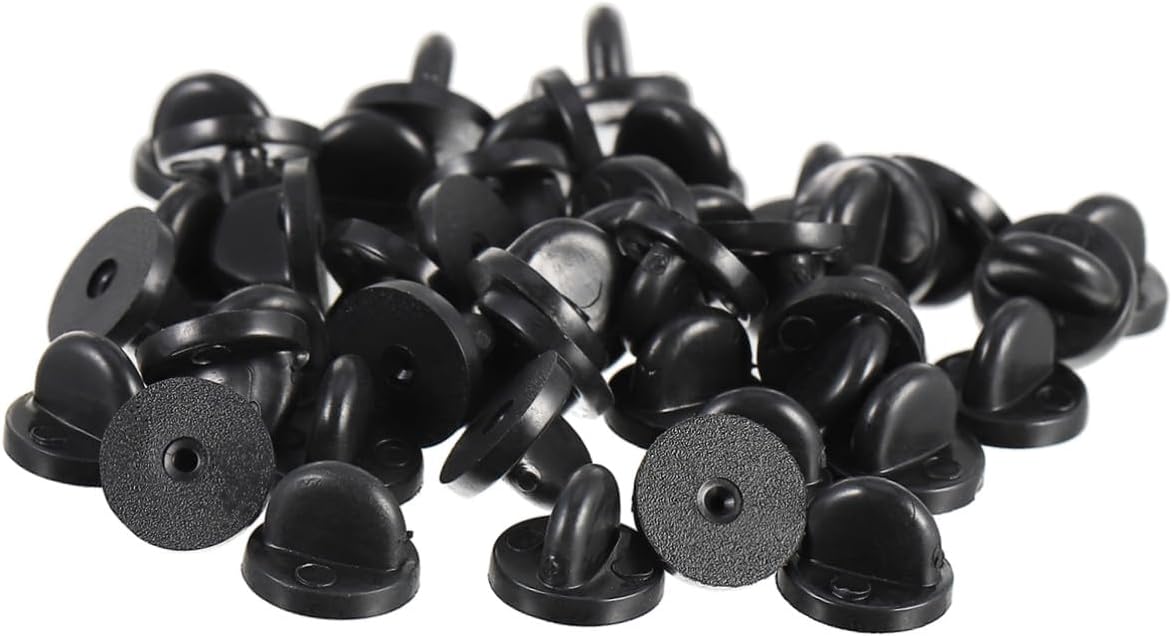 200pcs Rubber Pin Backs for Lapel Pins Tie Tacks Badge Replacement Half Grip Clasp Secure Hold for Brooches Jewelry Making and Service Bars