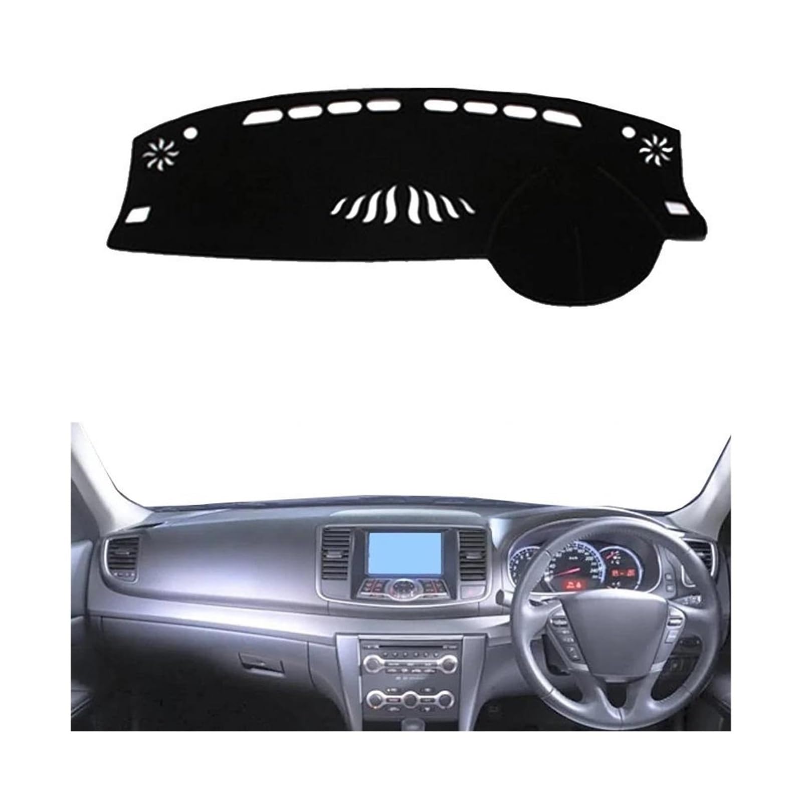 Tapis Tableau Bord intérieur Voiture pour Nissan pour Maxima J32 2008-2013 2e Génération RHD Couverture Tableau Bord Intérieur Voiture Tapis Coussin Pare-Soleil Cape(RHD Blue)