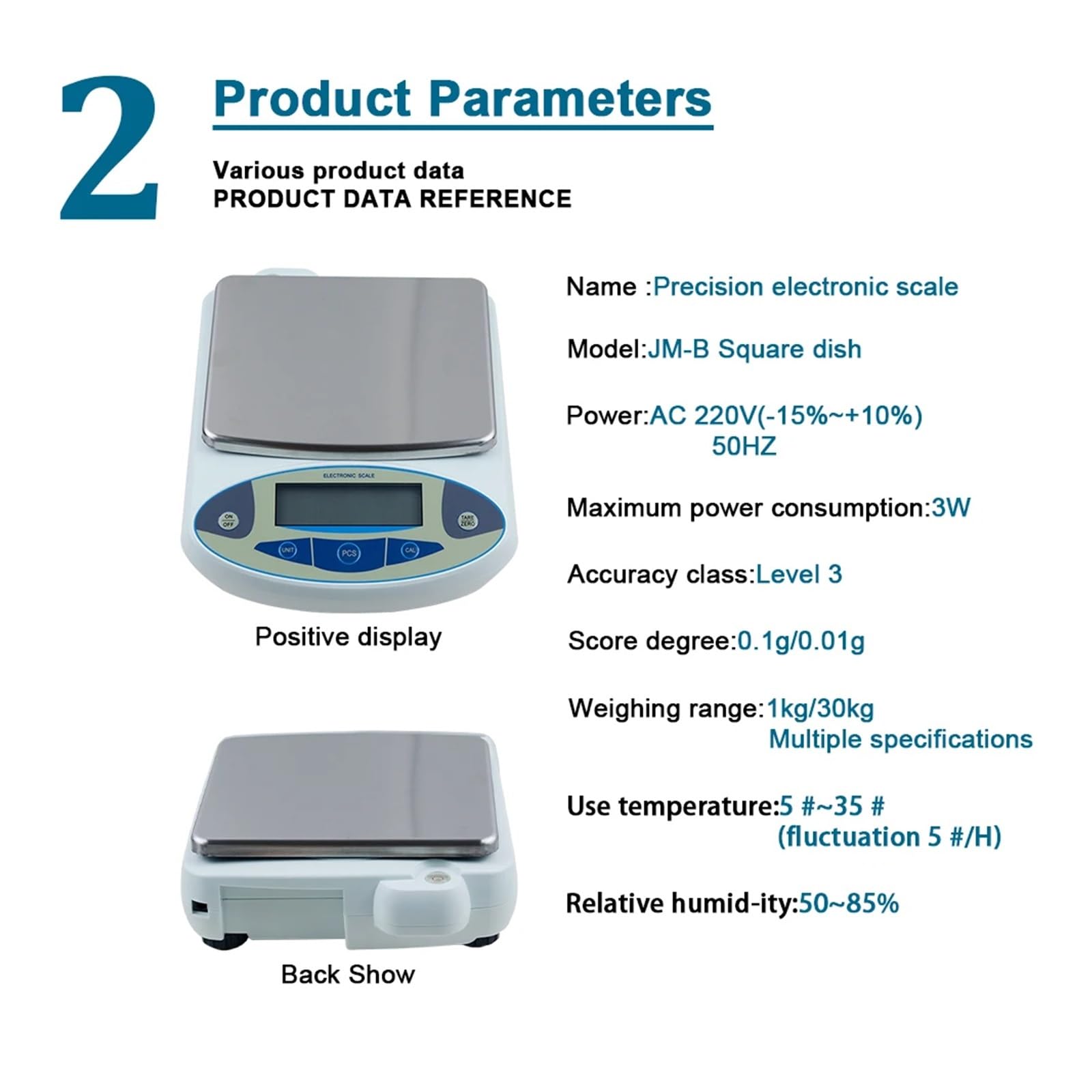 Balanza electrónica digital de alta precisión for laboratorio, joyería, cocina, industrial, 3000/5000 g/30 kg, 0,01 g/0,1 g Para uso de bricolaje(20kg 0.1g)