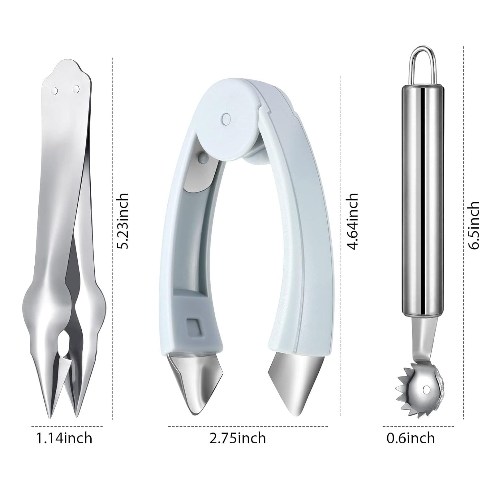 Strawberry Hullers Remover Multifunctional Pineapple Stem Corer Tool Tomato Pineapple Eye Corer Eye Peeler Kitchen Gadget Tool (Gray)