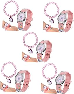 5 Conjuntos De Pulseira De Relógio Infantil Presentes Da Moda Pulseiras Para Meninas Relógio De Unicórnio E Pulseira De Relógio De Unicórnio Para Crianças Relógio Para