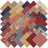 Moda French General Rue Indienne Charm Pack, Set of 42 5x5-inch (12.7x12.7cm) Precut Cotton Fabric Squares