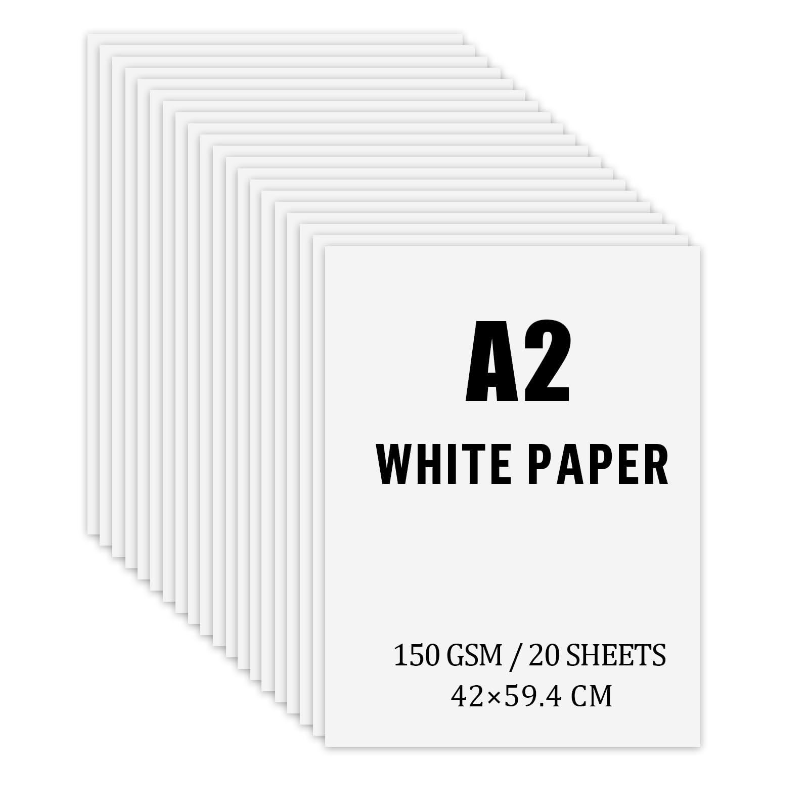 TrueIsland Large A2 White Paper 42 × 59.4 cm White Card 150 GSM A2 Card(20 Sheets) — image 1