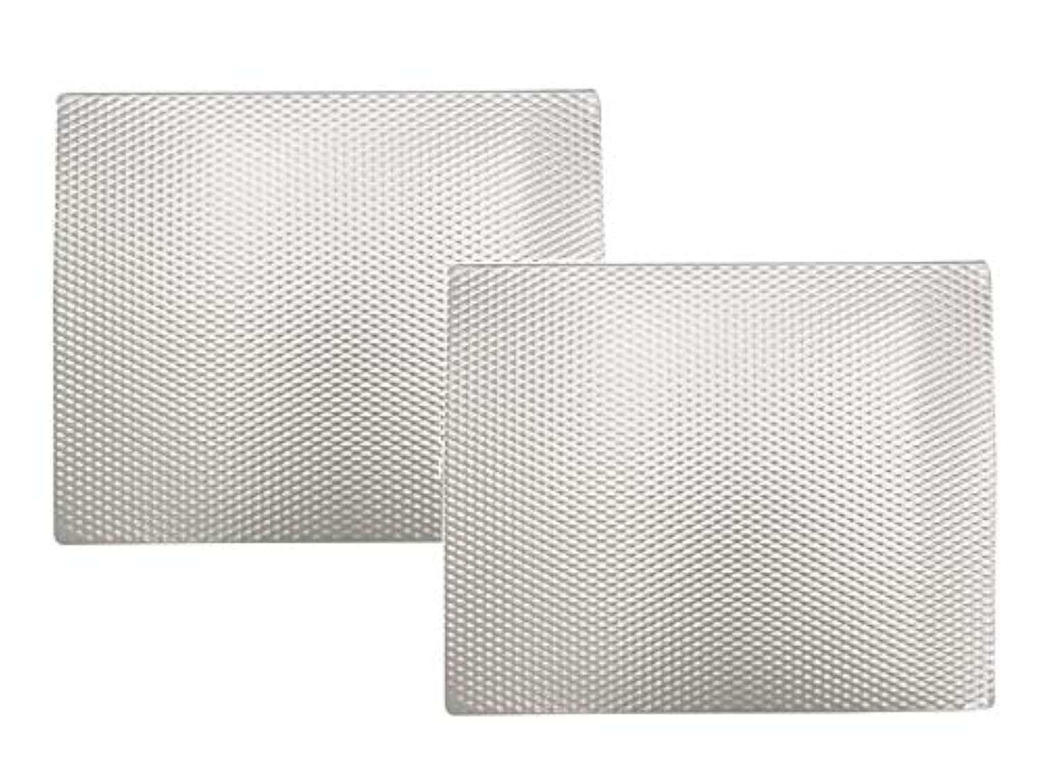 Heat Resistant, Non-Slip, Metal Counter/Table Protector Mat, Large - 14" x 17" - 2 Pack - Silver