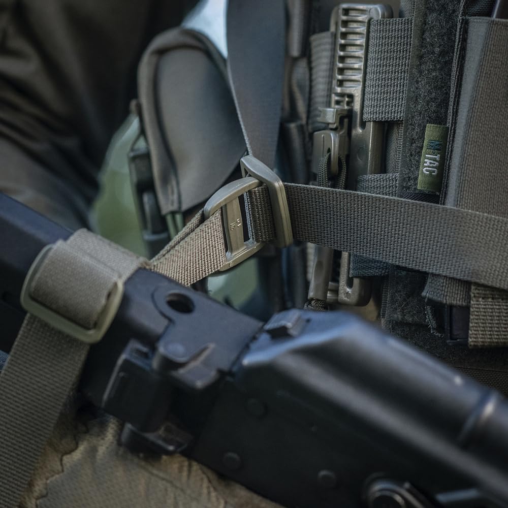 M-Tac 3-punktowy pasek do broni, szybko regulowalny pasek Texcel, wytrzymałe klamry WJ, idealny dla wojska, policji, Airsoft, zastosowania taktyczne