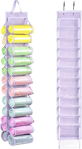 Bolsa de almacenamiento para leggings con capacidad para 24 leggings o camisas, compartimento para jeans, colgador de almacenamiento plegable,