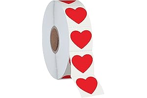 Valentine's Day Classroom Stickers: 1200 Red Heart Shaped Labels for Teachers