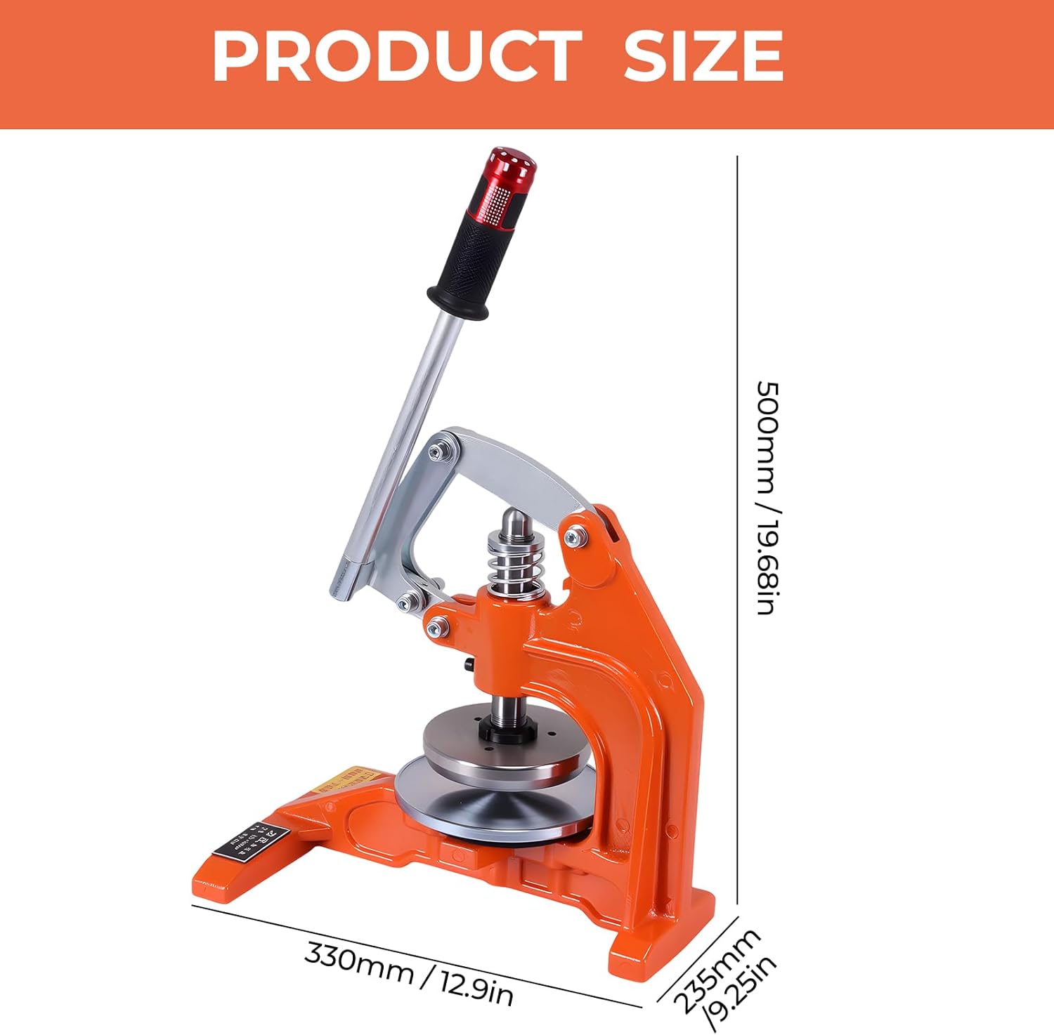 Generic Hand Sampling Round Sample Cutter 100cm² Leathercraft Cutting Machine Circle Sampler Cutter Blade Diameter 112.84mm Cutting Thickness 0-10mm for Paper Textiles Plastics