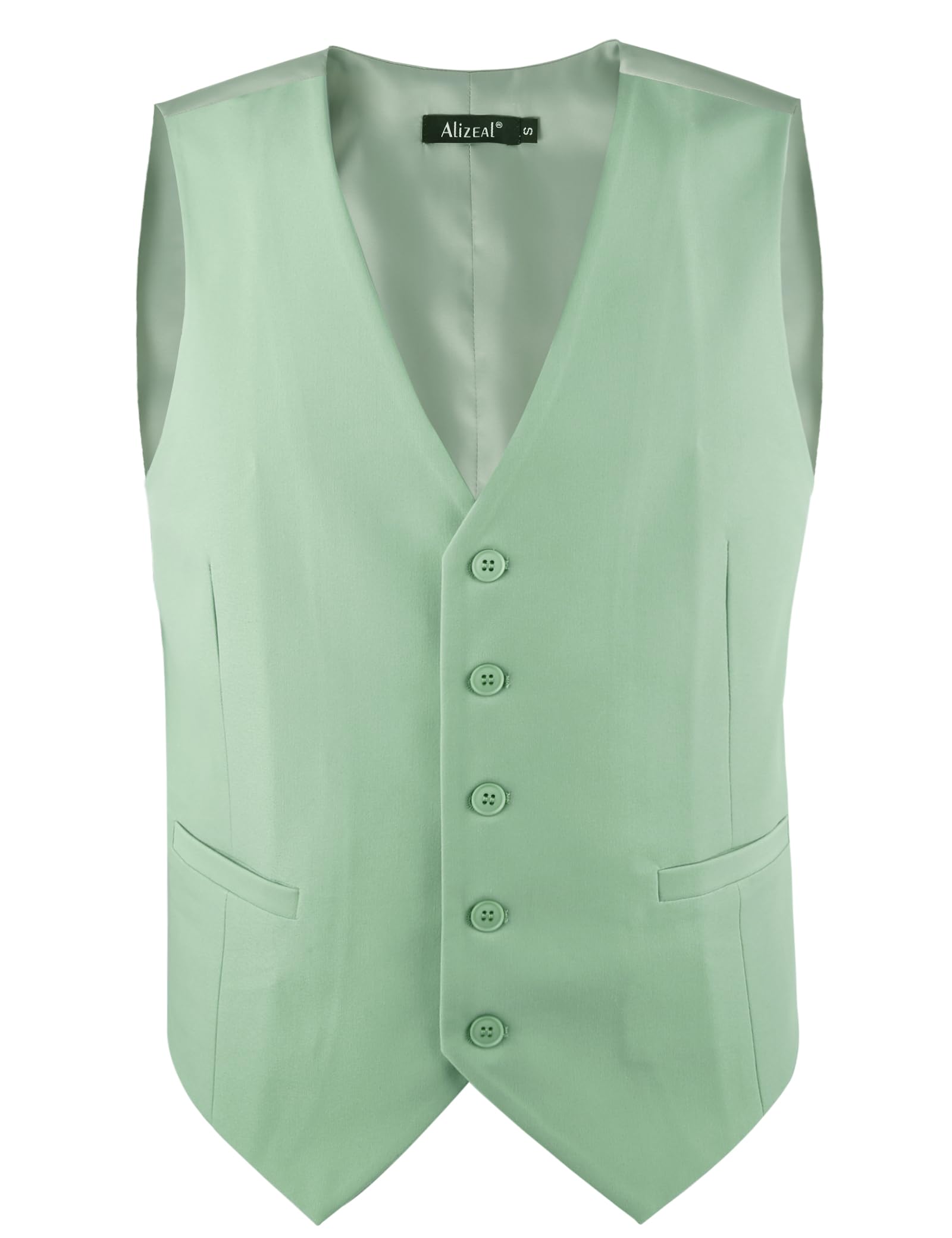 Alizeal Gilet classique de couleur unie pour homme - Coupe droite - Smoking - Pour mariage